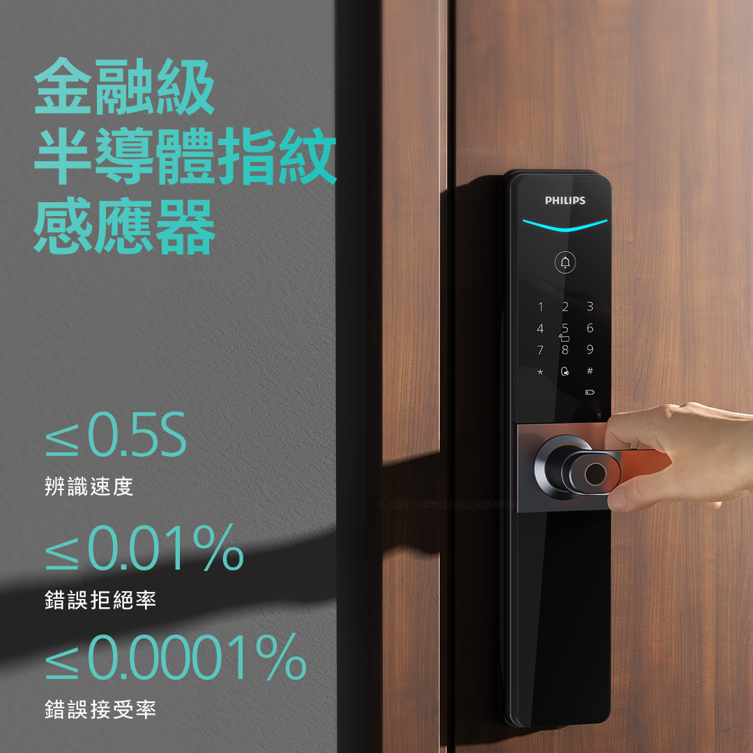 飛利浦610電子鎖高辨識率指紋解鎖