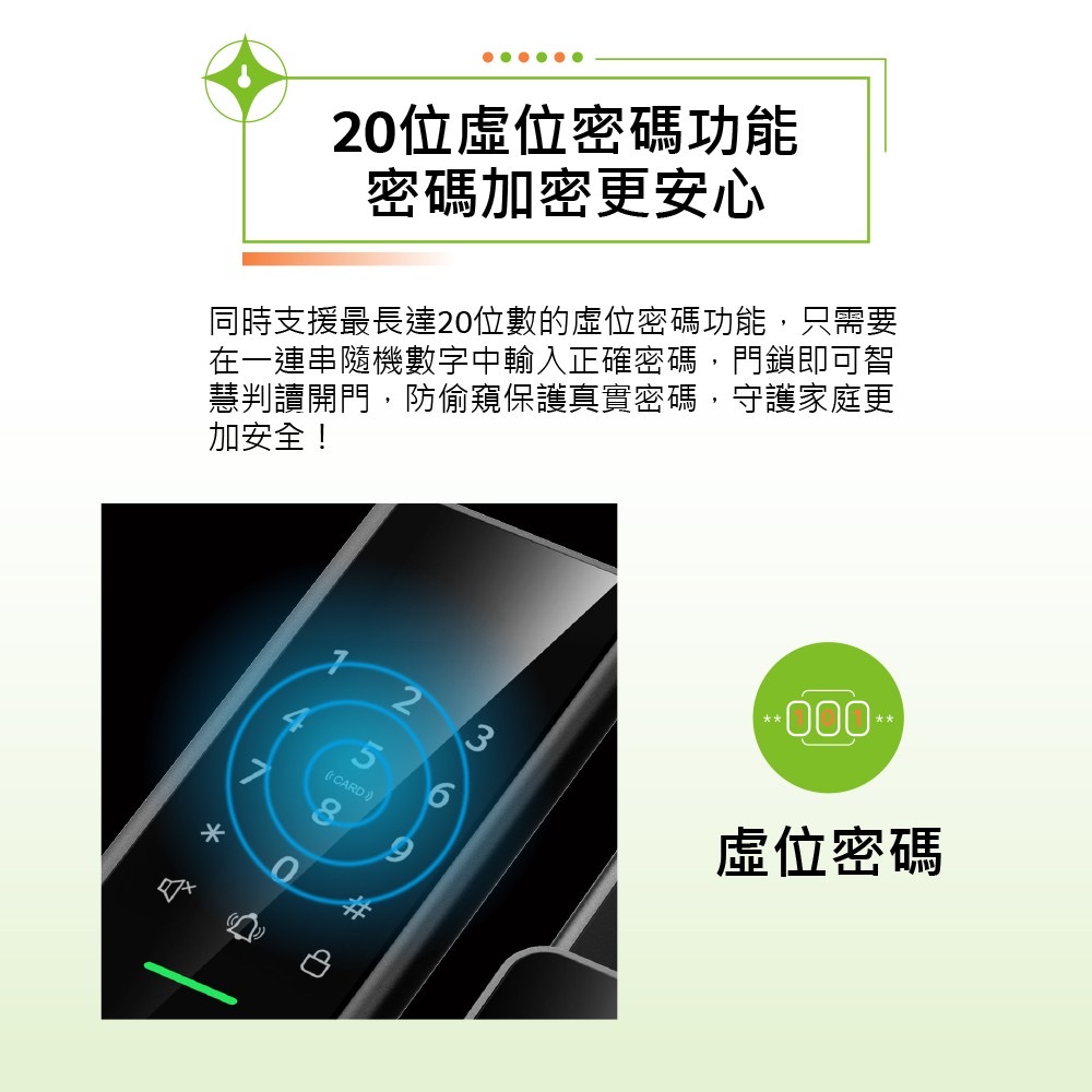 Acer五合一電子鎖 防偷窺虛位安全密碼