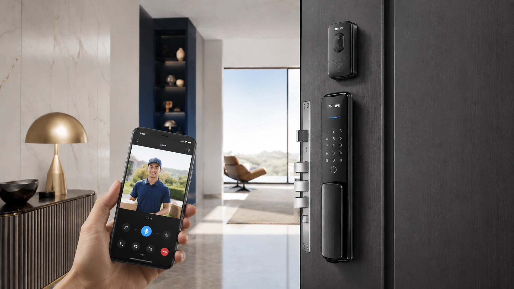 Philips 飛利浦電子鎖電子貓眼抓拍遠端視訊對講