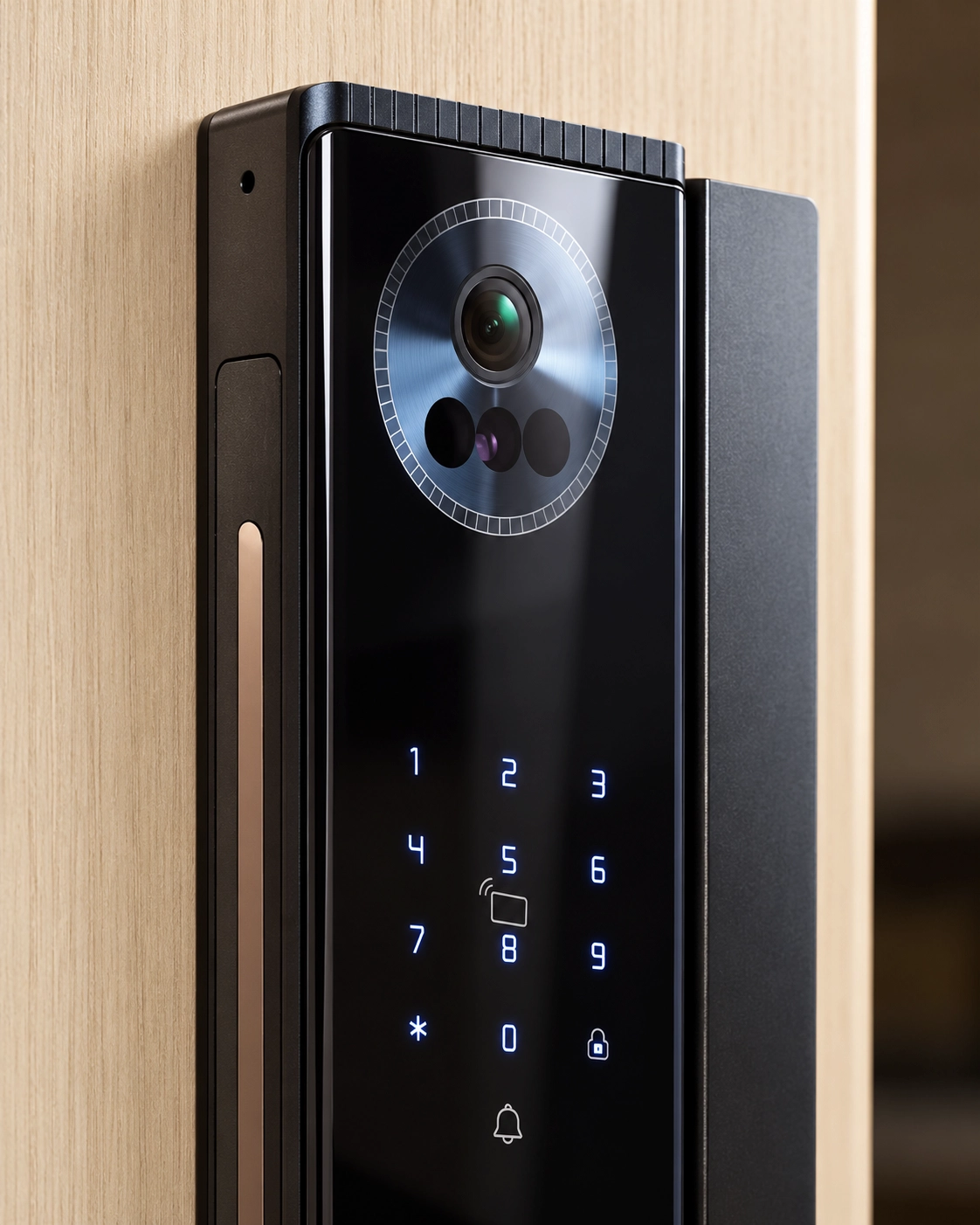 HEXA P200 PRO 人臉辨識鏡頭與鋼化玻璃面板特寫