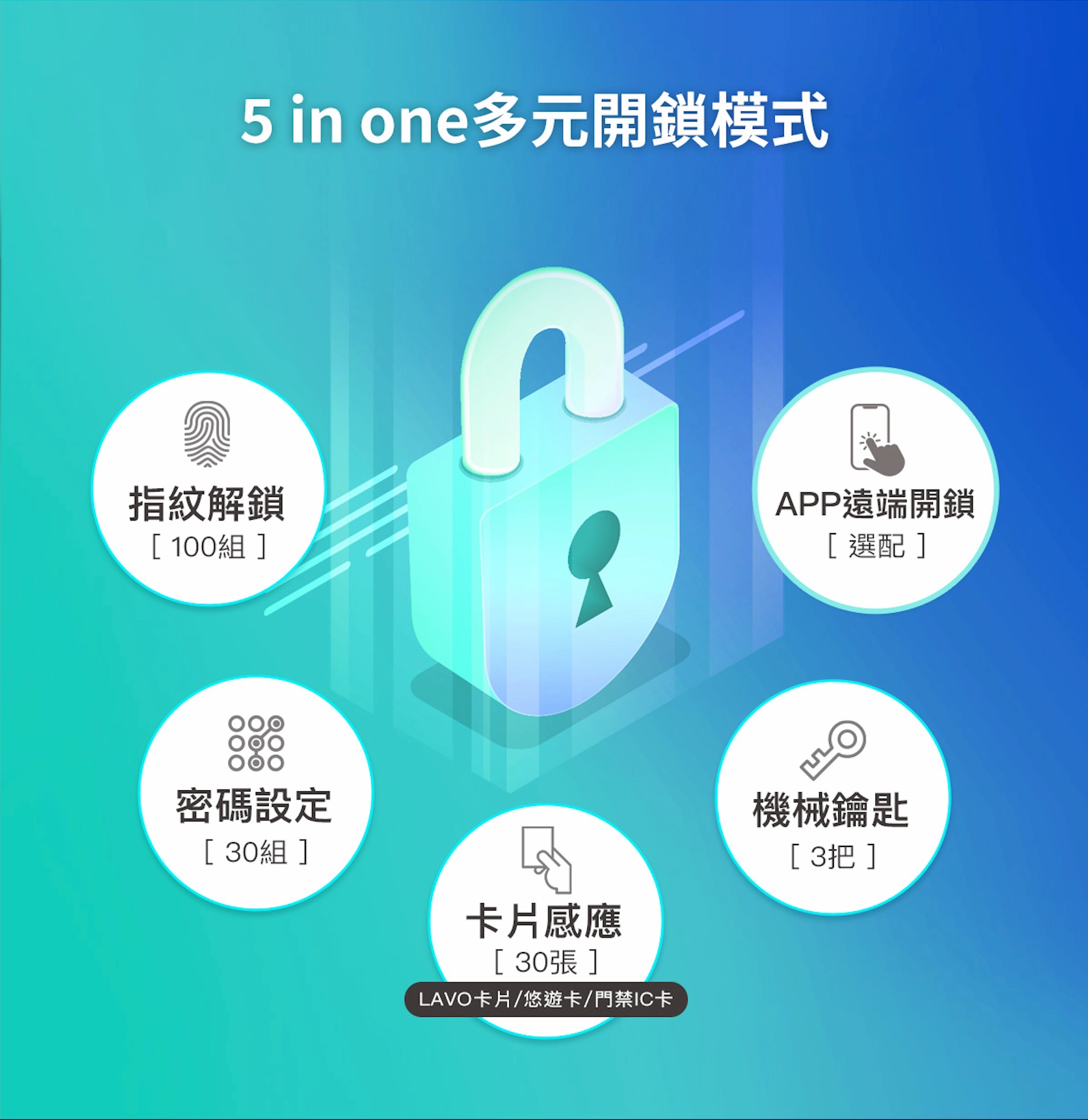 LAVO L831防水電子鎖五種開門方式