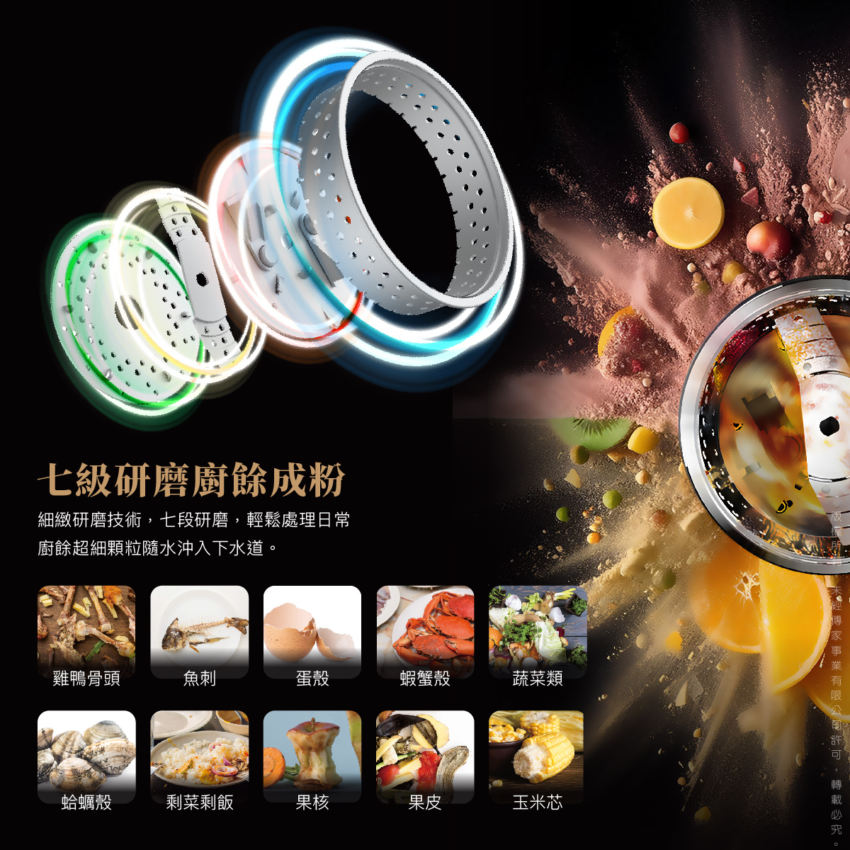 S800 廚餘機 七級研磨技術實測 蝦蟹殼雞骨頭粉碎處理