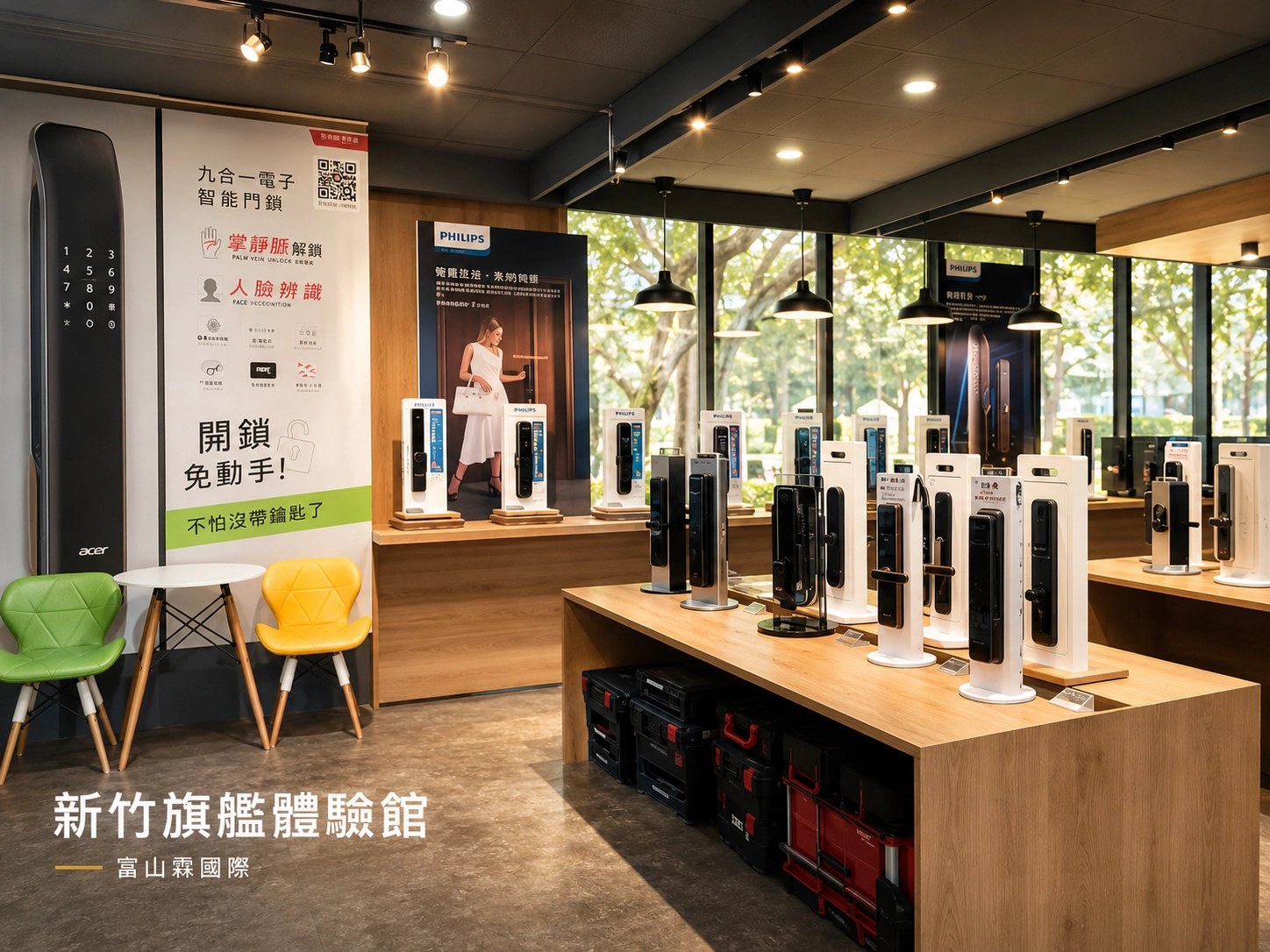 富山霖國際-新竹旗艦店 電子鎖展示實景